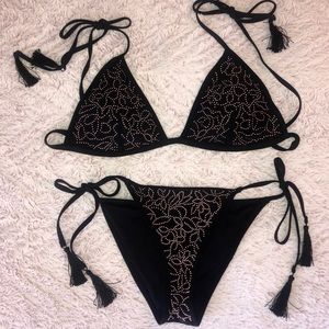 Black studded bikini